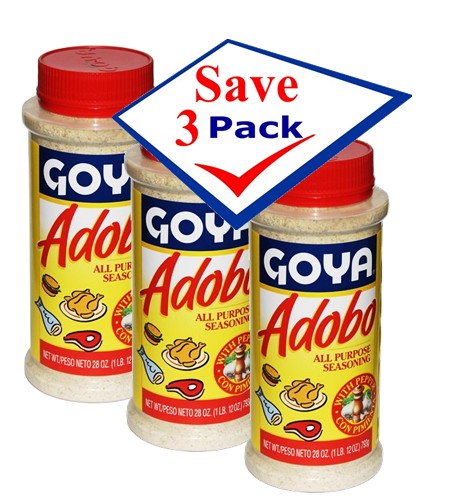 Adobo Goya with Pepper 28 Oz Pack of 3